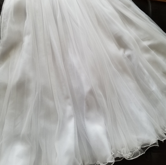 ❗Big Girl White Long Beaded Floral Full Tulle Skirt Flower Girl Dress 10❗ - Picture 4 of 7